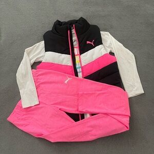 Puma Kids Black, White, and Pink Vest